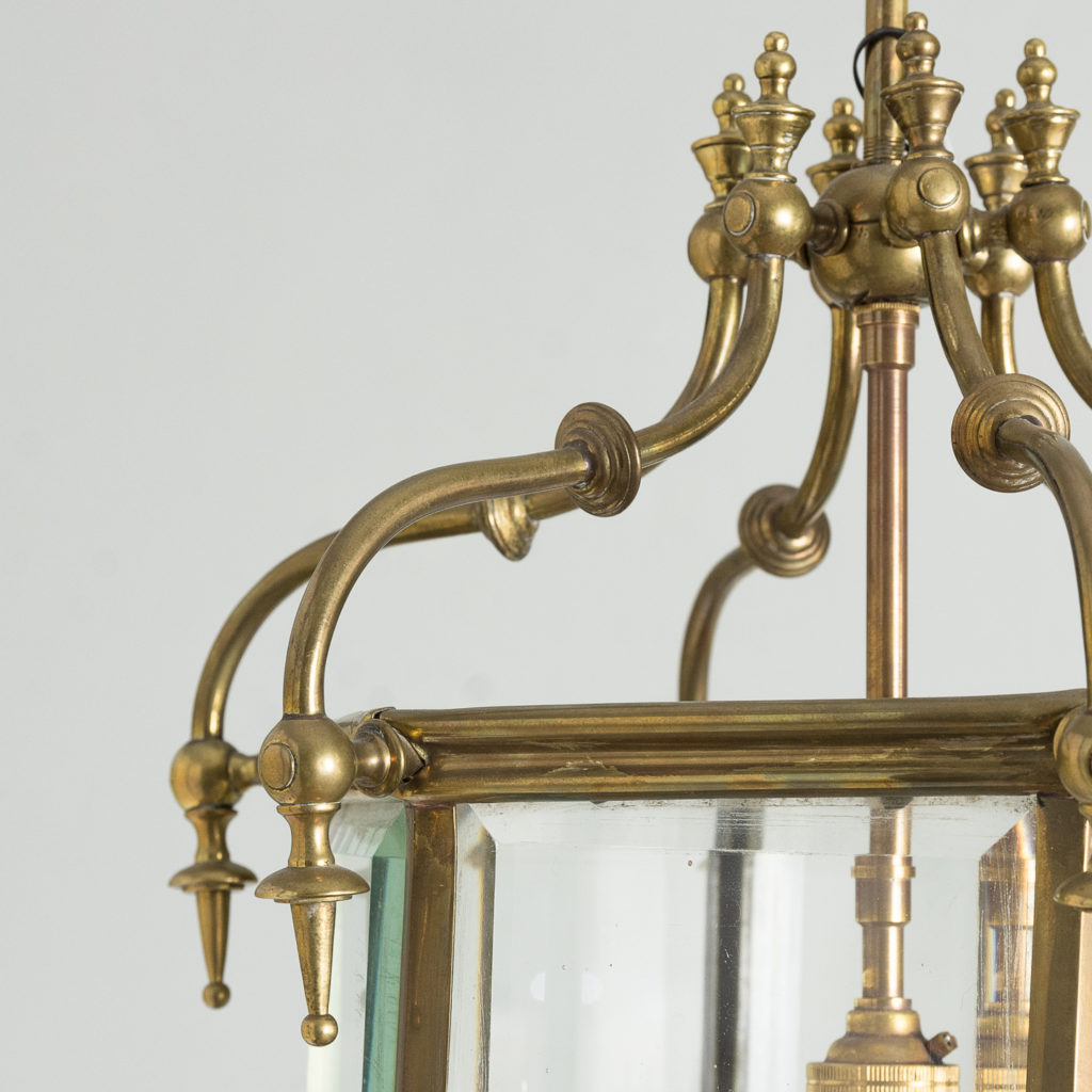 Georgian style brass hall lantern,-135547
