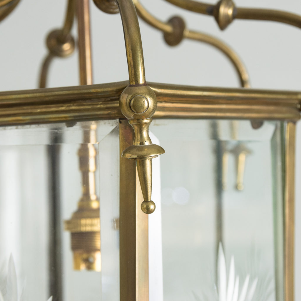 Georgian style brass hall lantern,-135546