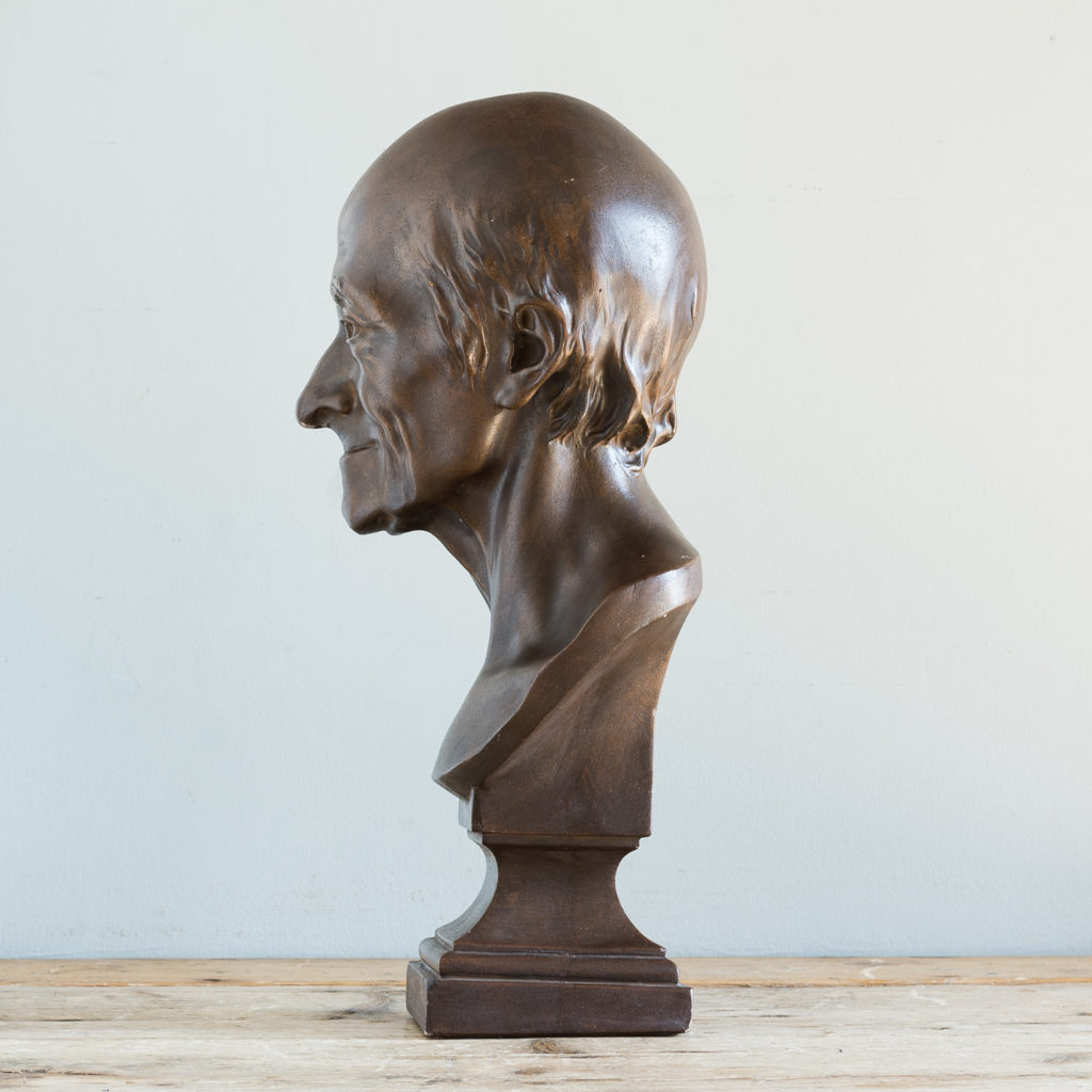 Plaster portrait of bust of Voltaire,