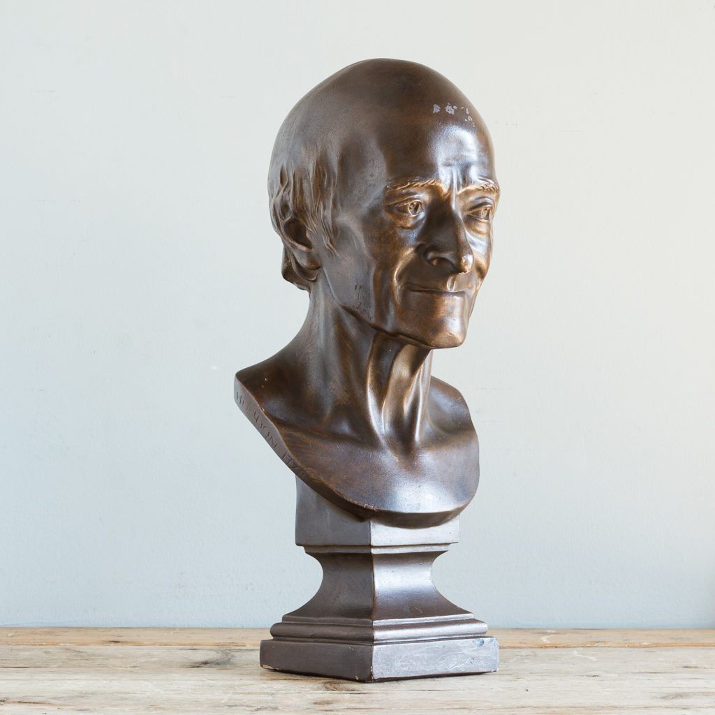 Plaster portrait of bust of Voltaire,