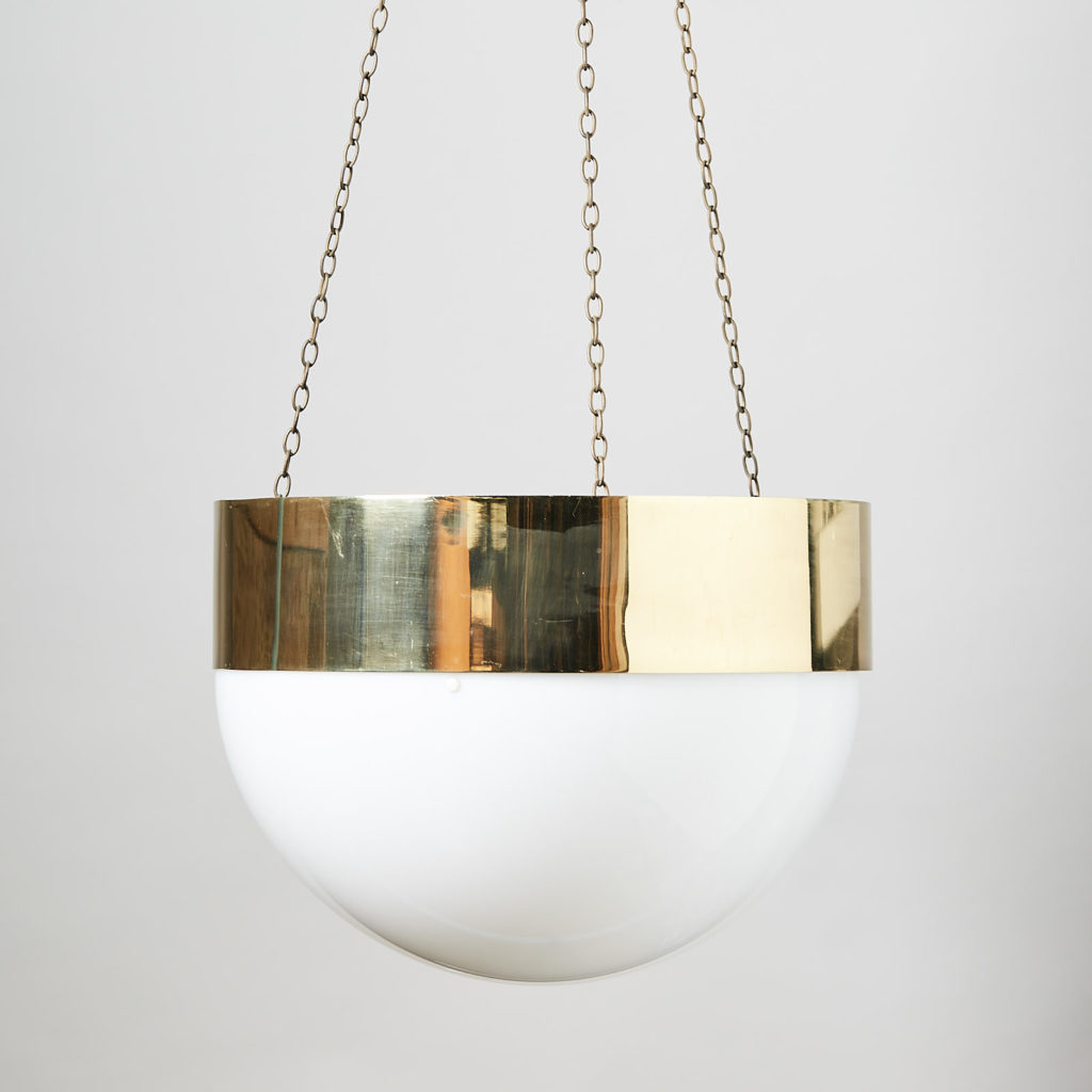 Reclaimed brass hemisphere pendant light,-0