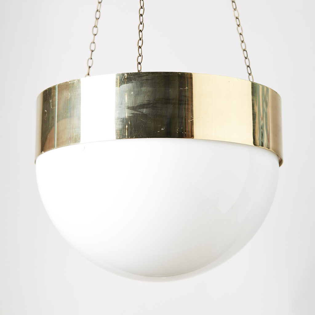 Reclaimed brass hemisphere pendant light,-128049