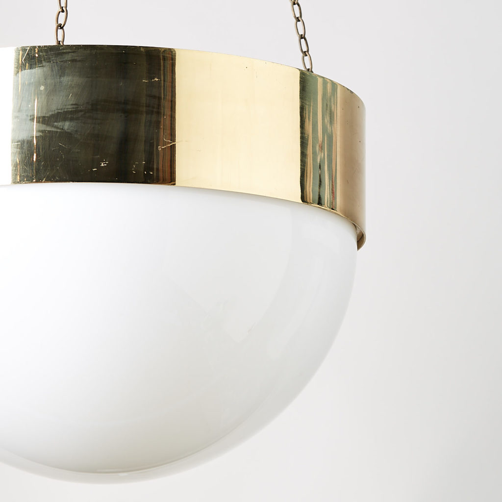 Reclaimed brass hemisphere pendant light,-128050