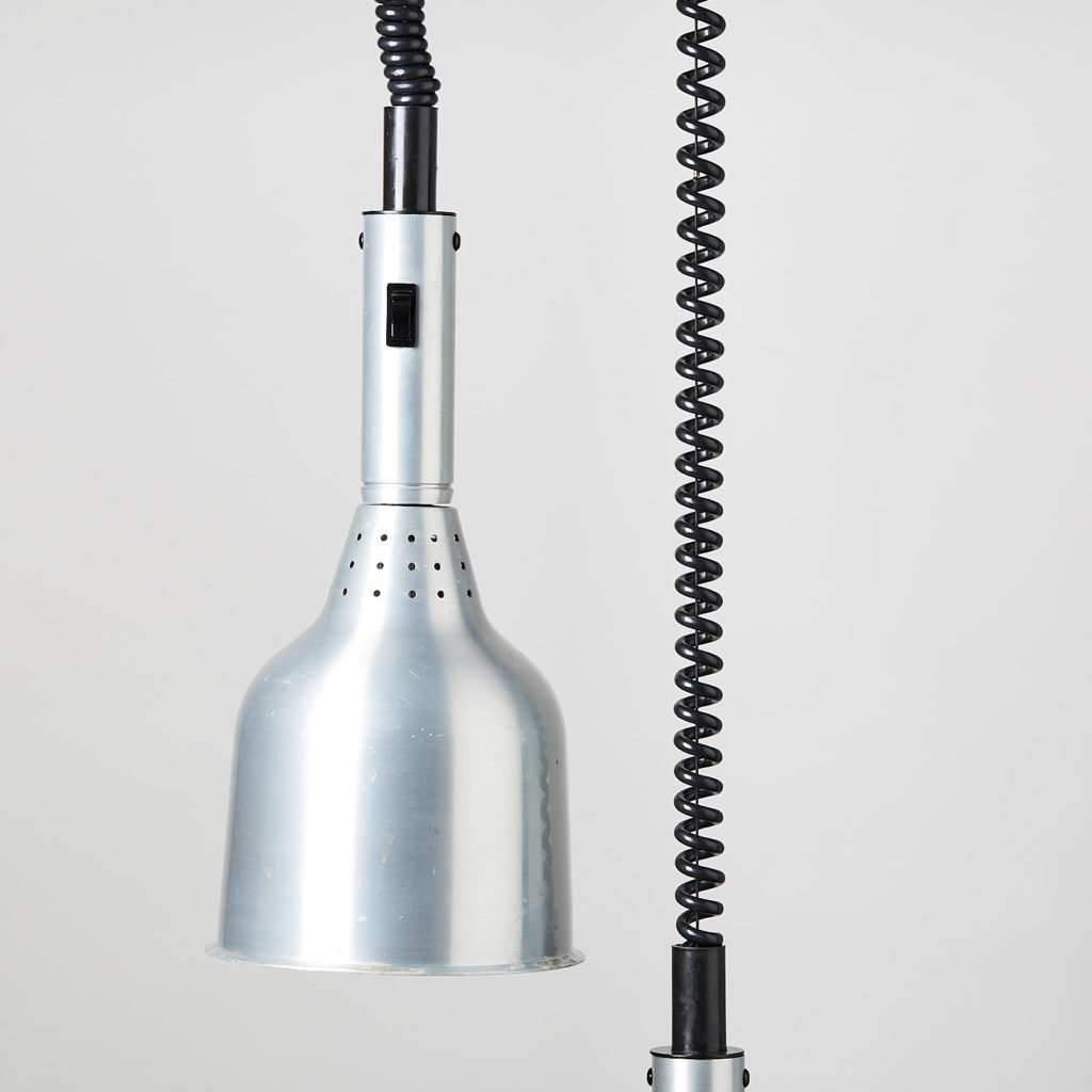 A pair of spun aluminium ceiling lights,-128031