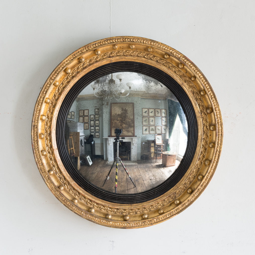 Regency gilt convex mirror,