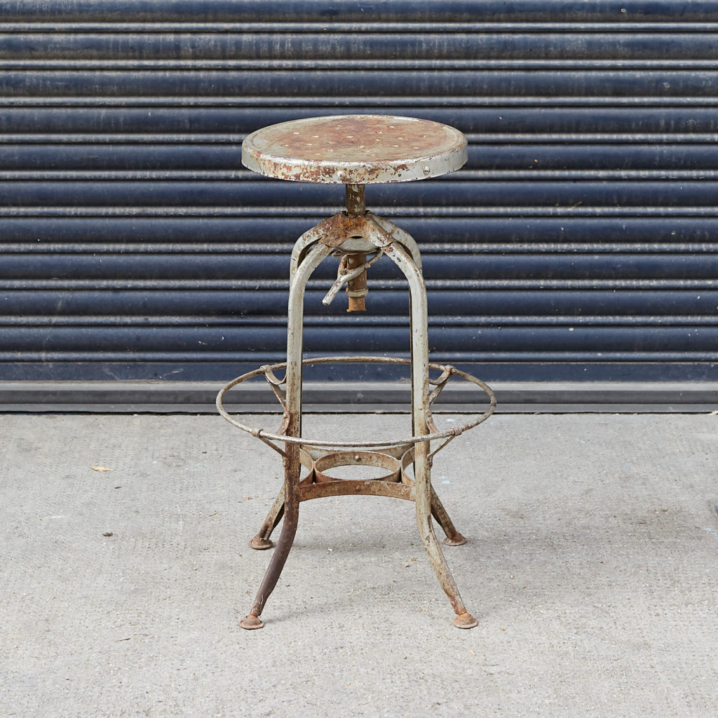 Reclaimed factory stool,-0