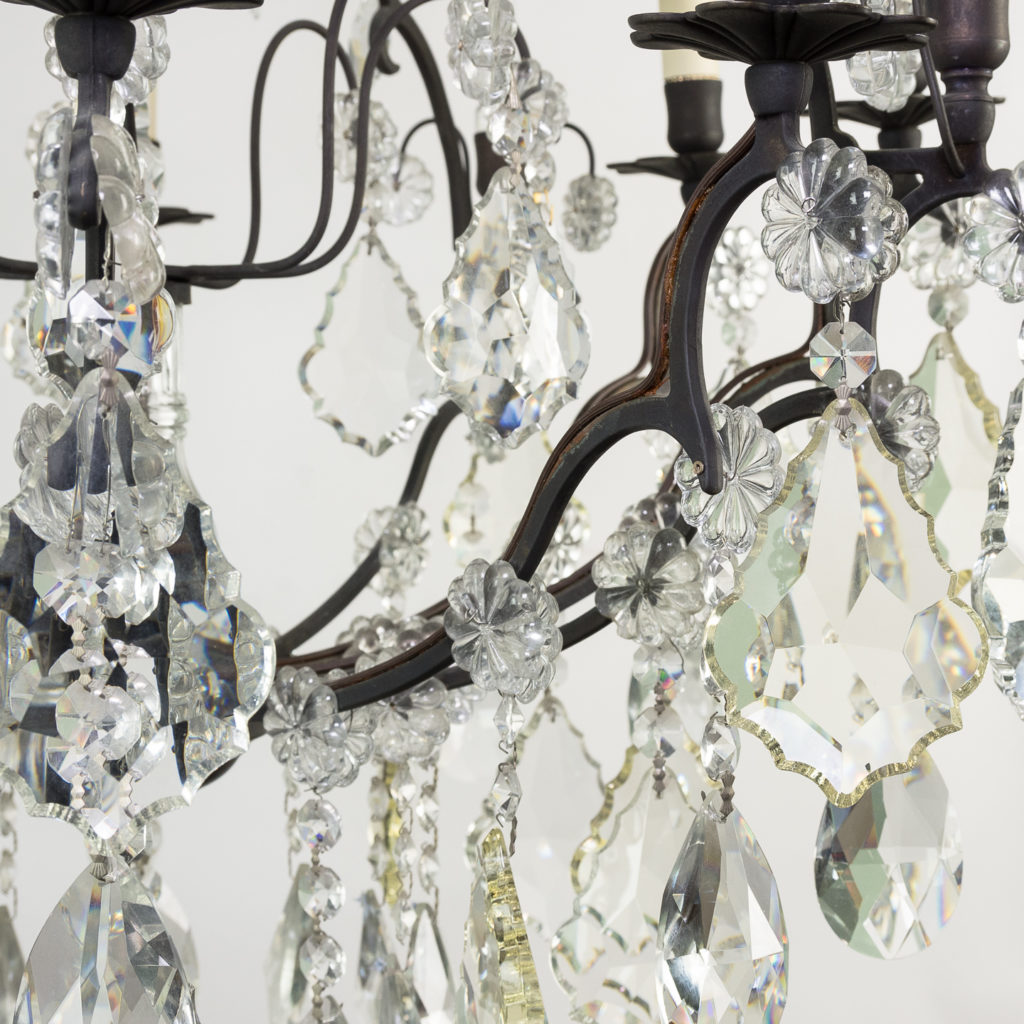 Mid twentieth century glass birdcage chandelier,-129926