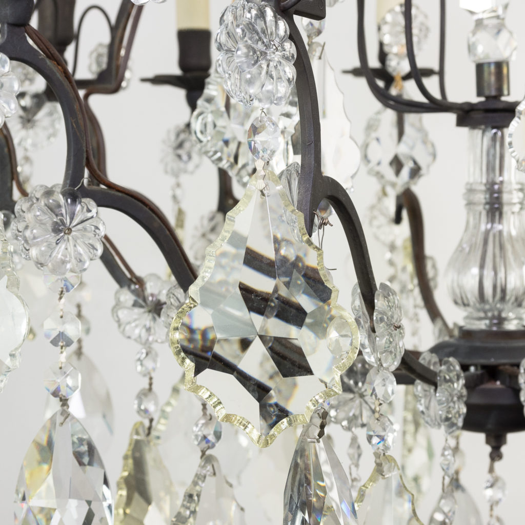 Mid twentieth century glass birdcage chandelier,-129927