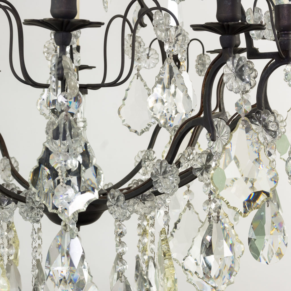 Mid twentieth century glass birdcage chandelier,-129928