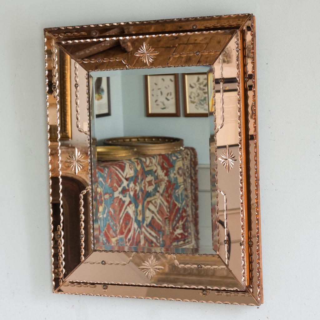 1940s Italian two-tone wall mirror