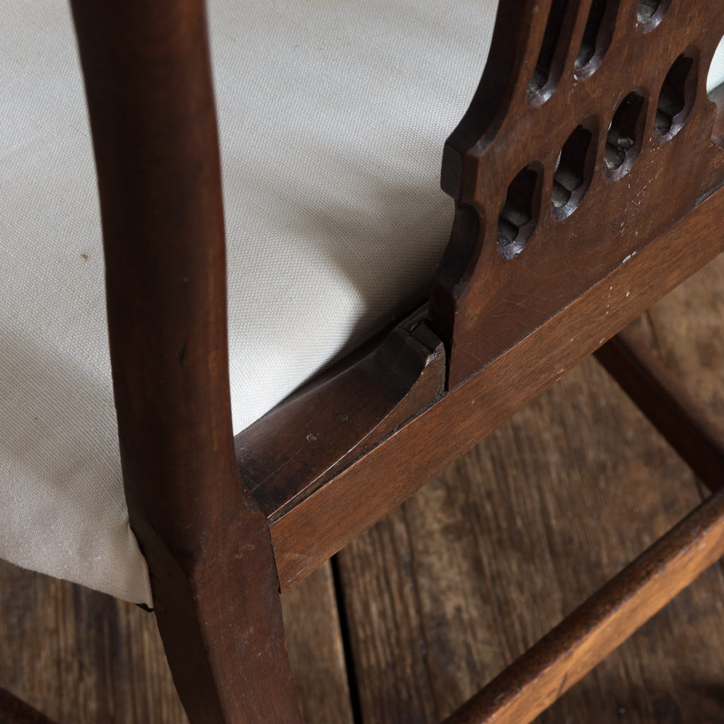Three George III mahogany dining chairs,-128920