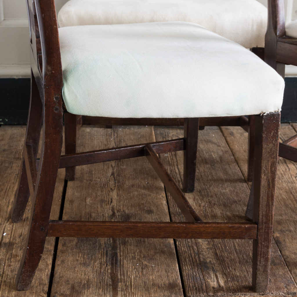 Three George III mahogany dining chairs,-128923
