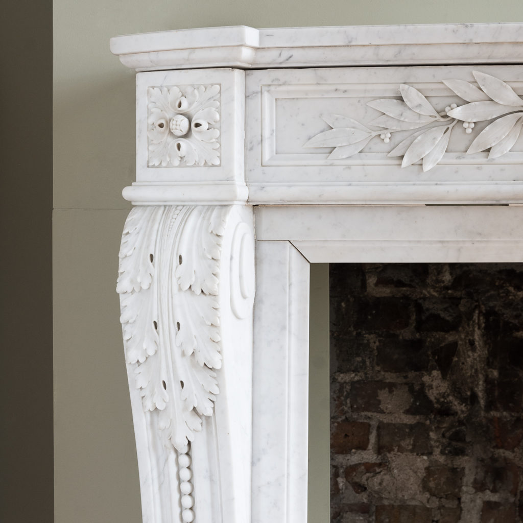 acanthine volute jambs with channel moulded and beaded decoration