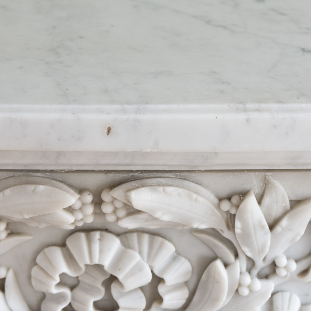 Louis XVI style Carrara marble chimneypiece,-128871