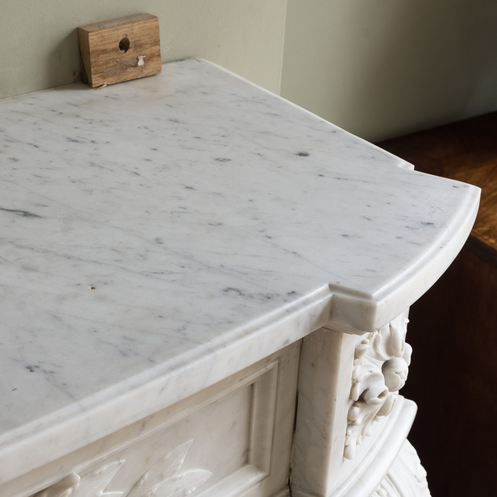 Louis XVI style Carrara marble chimneypiece,-128873