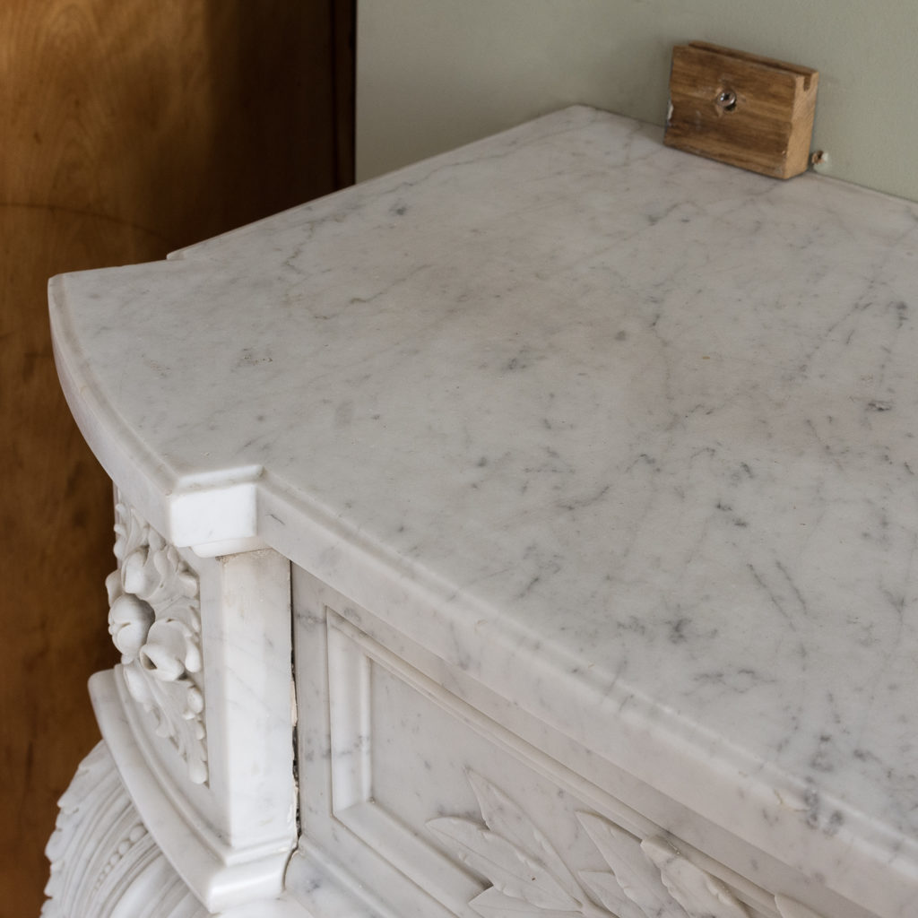 Louis XVI style Carrara marble chimneypiece,-128874