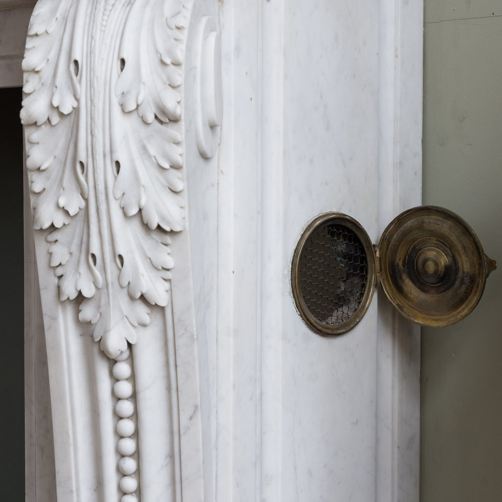 Louis XVI style Carrara marble chimneypiece,-128863