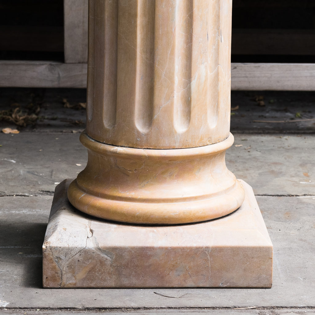 Four Valence yellow marble pedestals, -128956