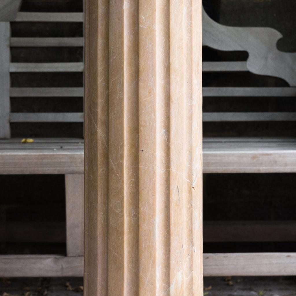 Four Valence yellow marble pedestals, -128957