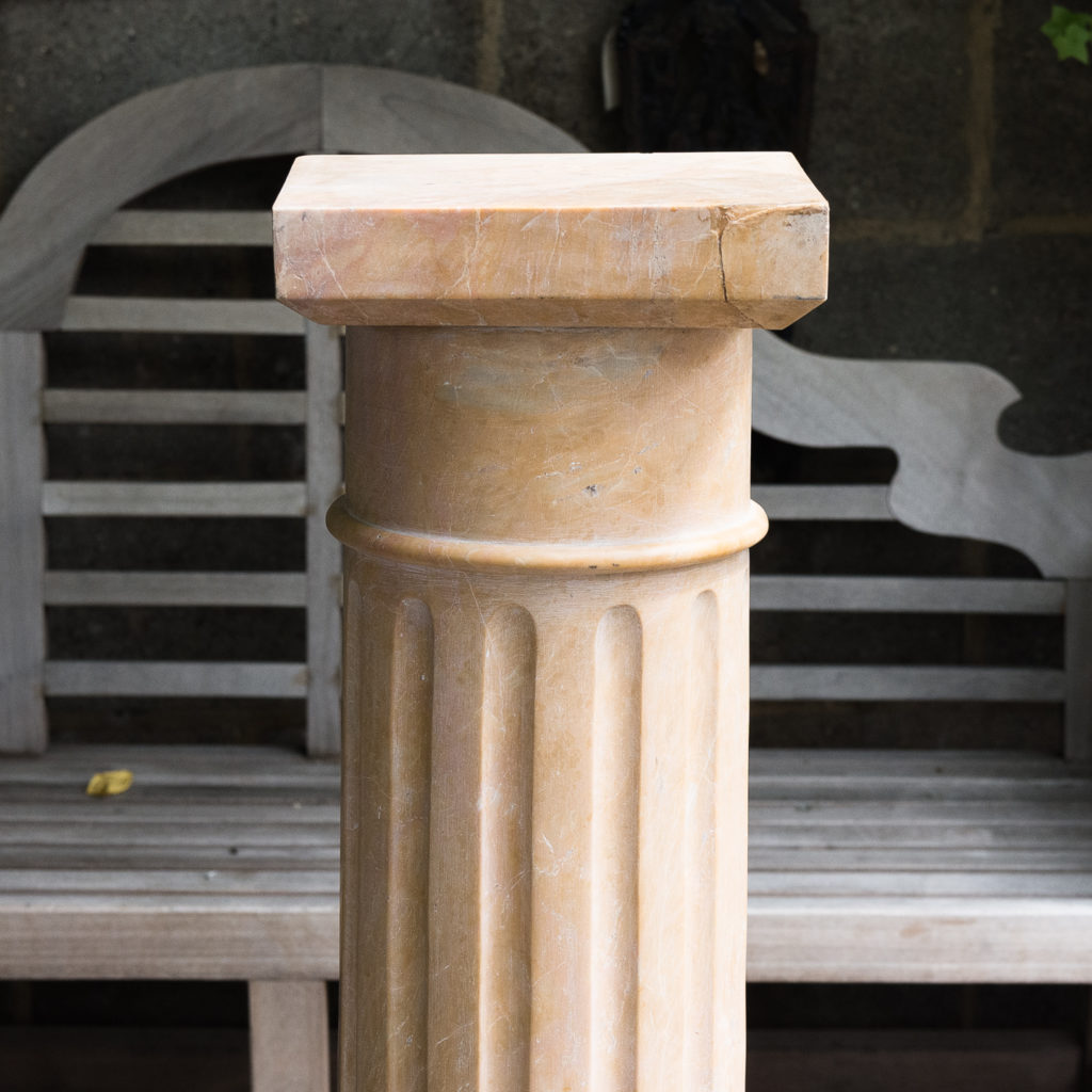 Four Valence yellow marble pedestals, -128958