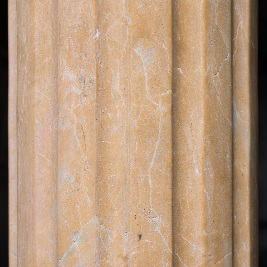 Four Valence yellow marble pedestals, -128959