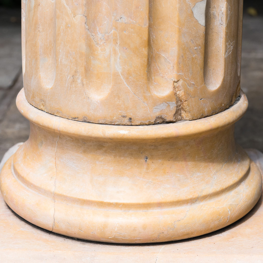 Four Valence yellow marble pedestals, -128954