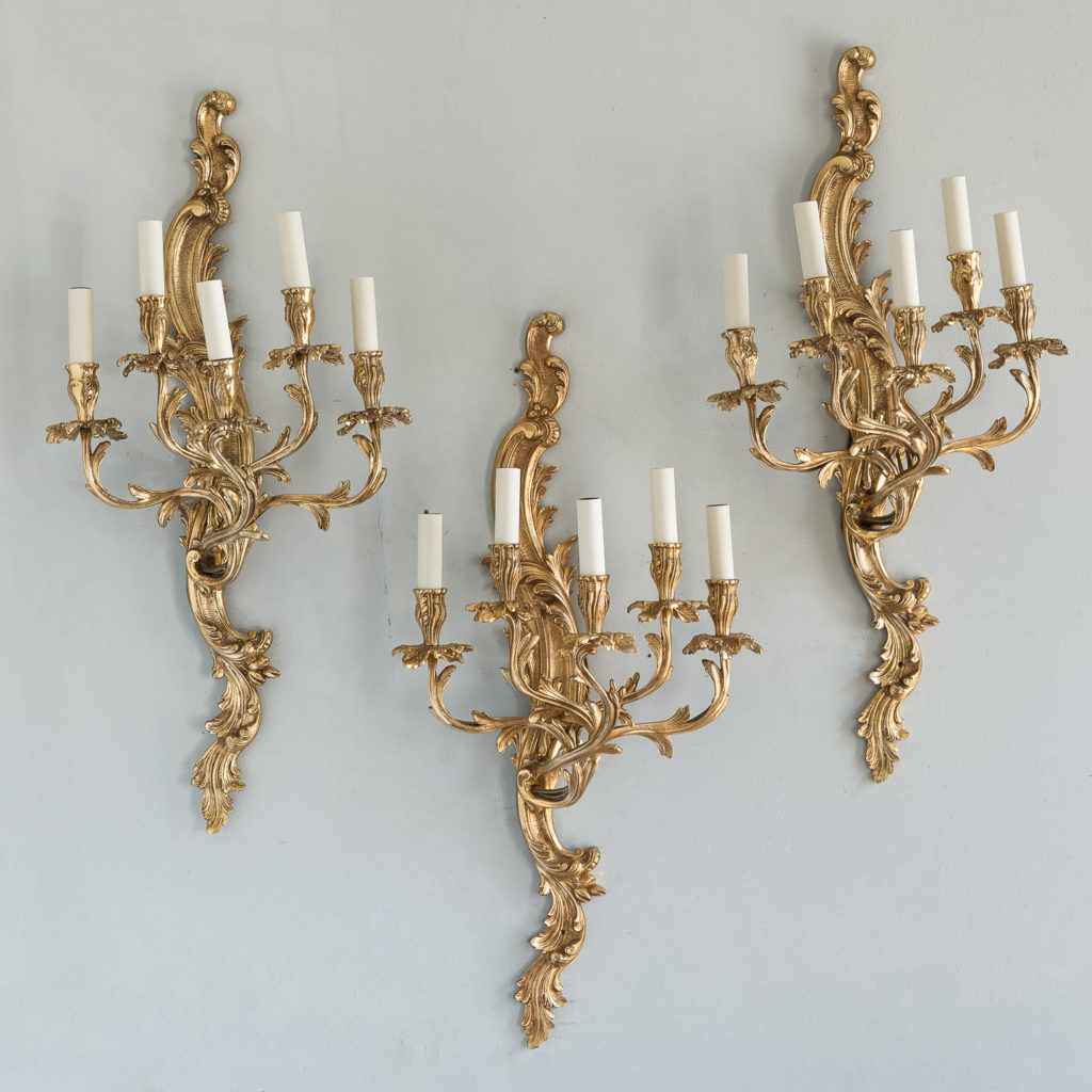 Large gold plated Louis XV style appliques,