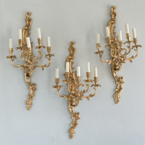 Large gold plated Louis XV style appliques,