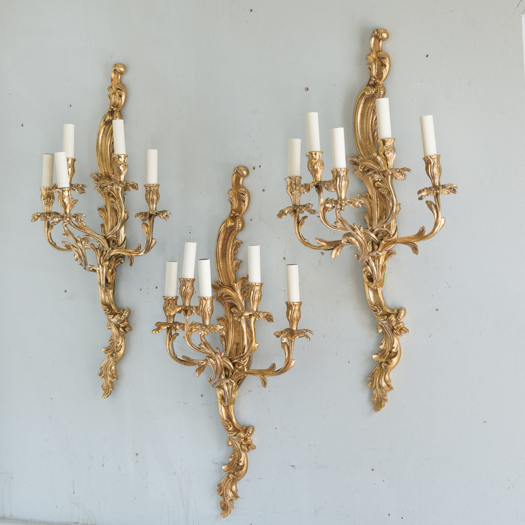 Large gold plated Louis XV style appliques,