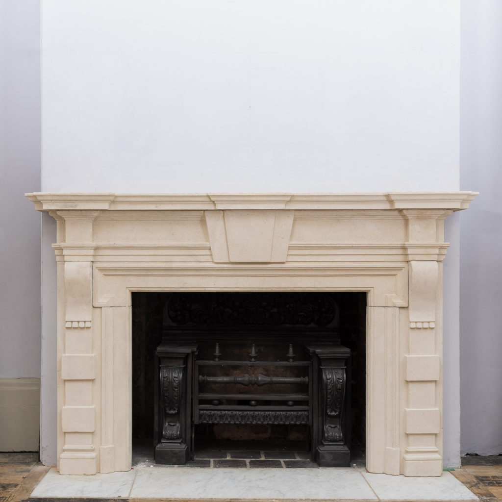 Early twentieth century Bathstone chimneypiece,