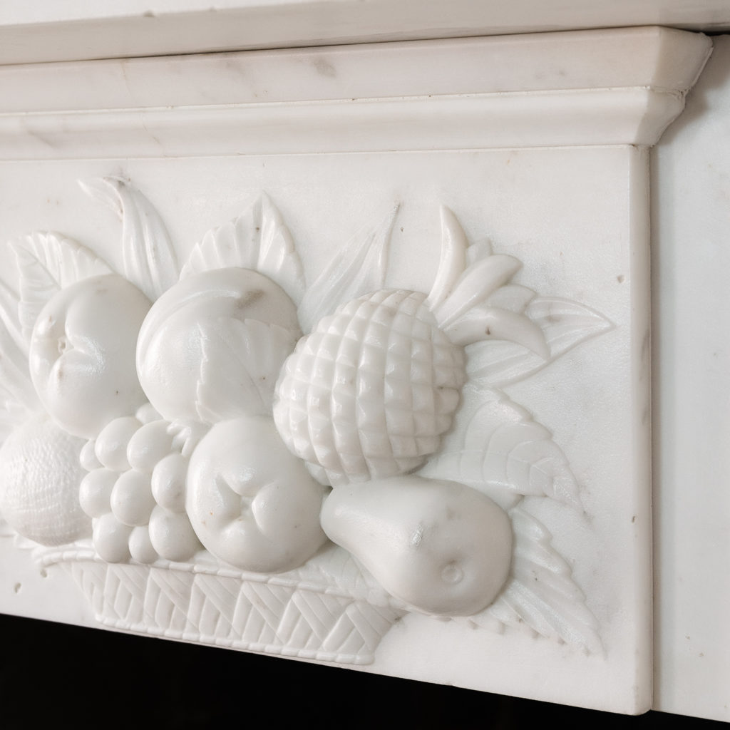 Early Victorian statuary marble chimneypiece,-130417