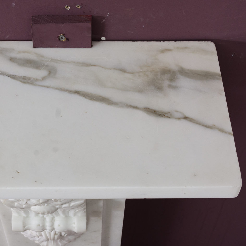 Early Victorian statuary marble chimneypiece,-130420