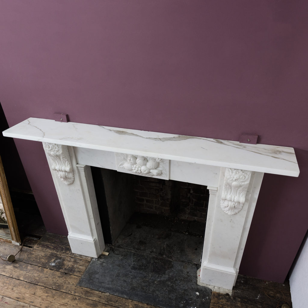 Early Victorian statuary marble chimneypiece,