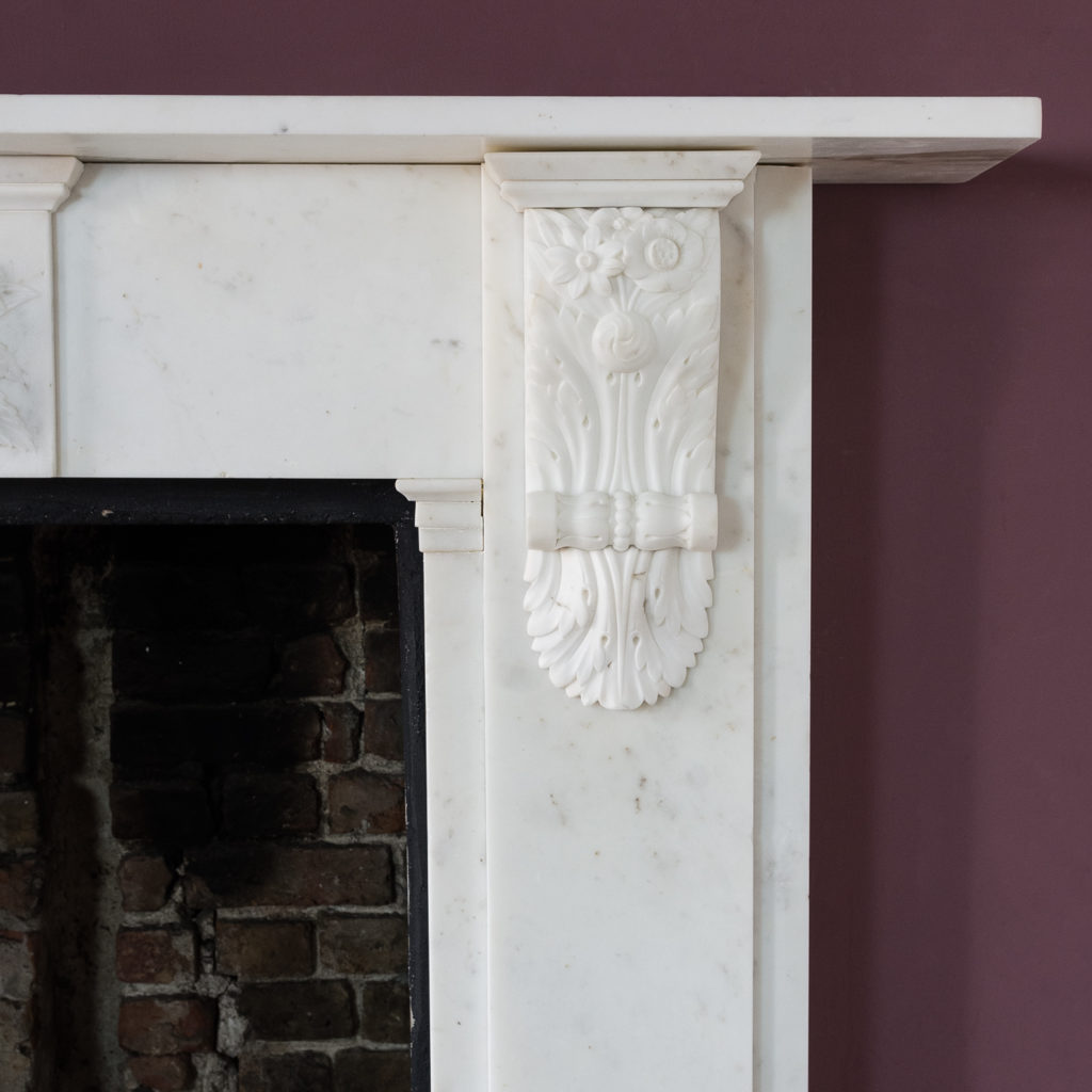 Early Victorian statuary marble chimneypiece,-130410