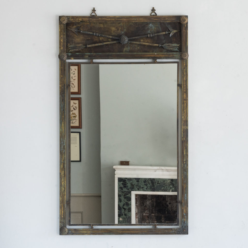 Mid-twentieth century French bronze mirror,