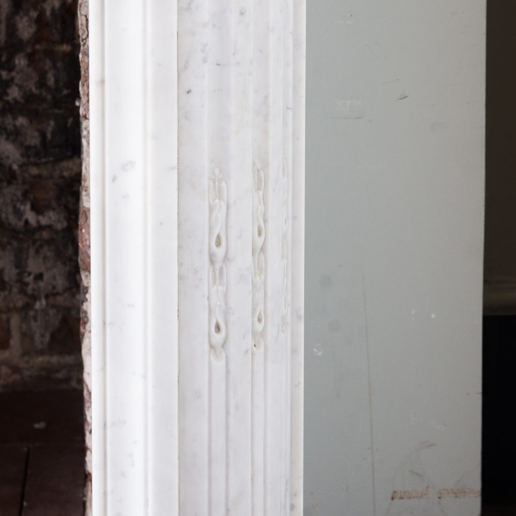 Louis XVI style Carrara marble chimneypiece,-130531