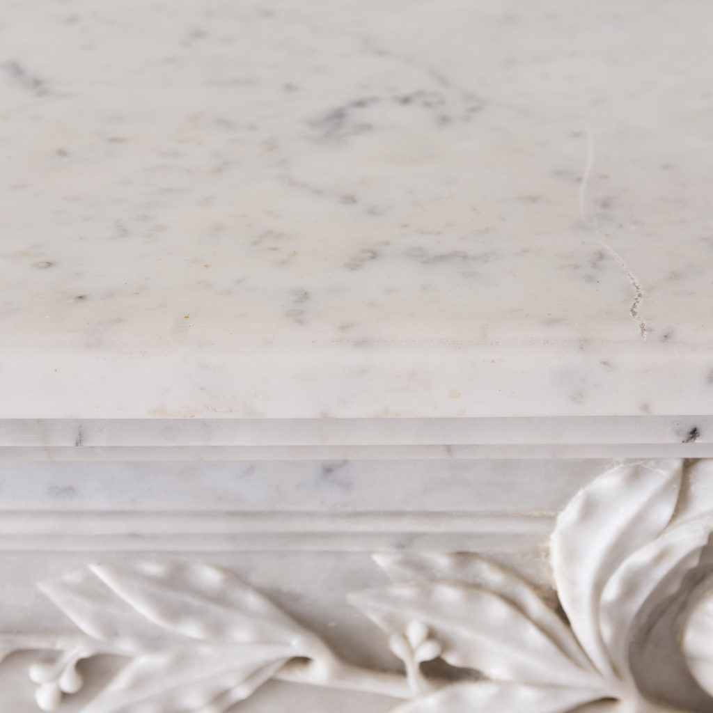 Louis XVI style Carrara marble chimneypiece,-130532