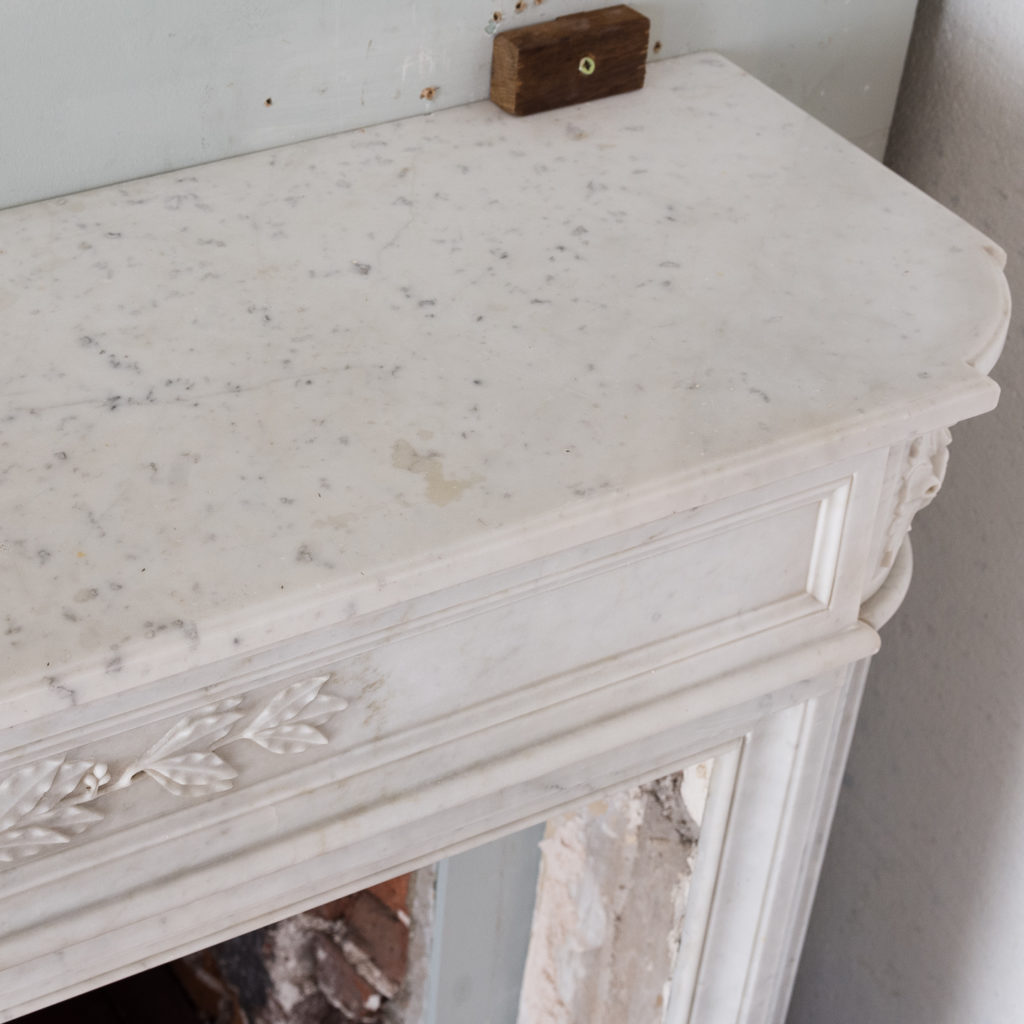 Louis XVI style Carrara marble chimneypiece,-130535