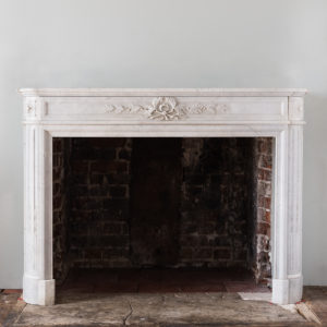 Louis XVI style Carrara marble chimneypiece,