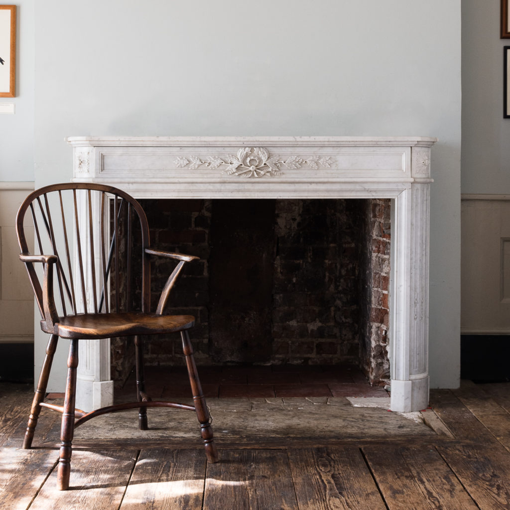 Louis XVI style Carrara marble chimneypiece,