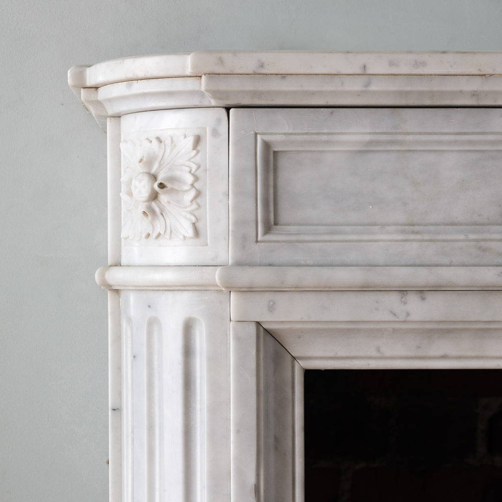 Louis XVI style Carrara marble chimneypiece,-130522