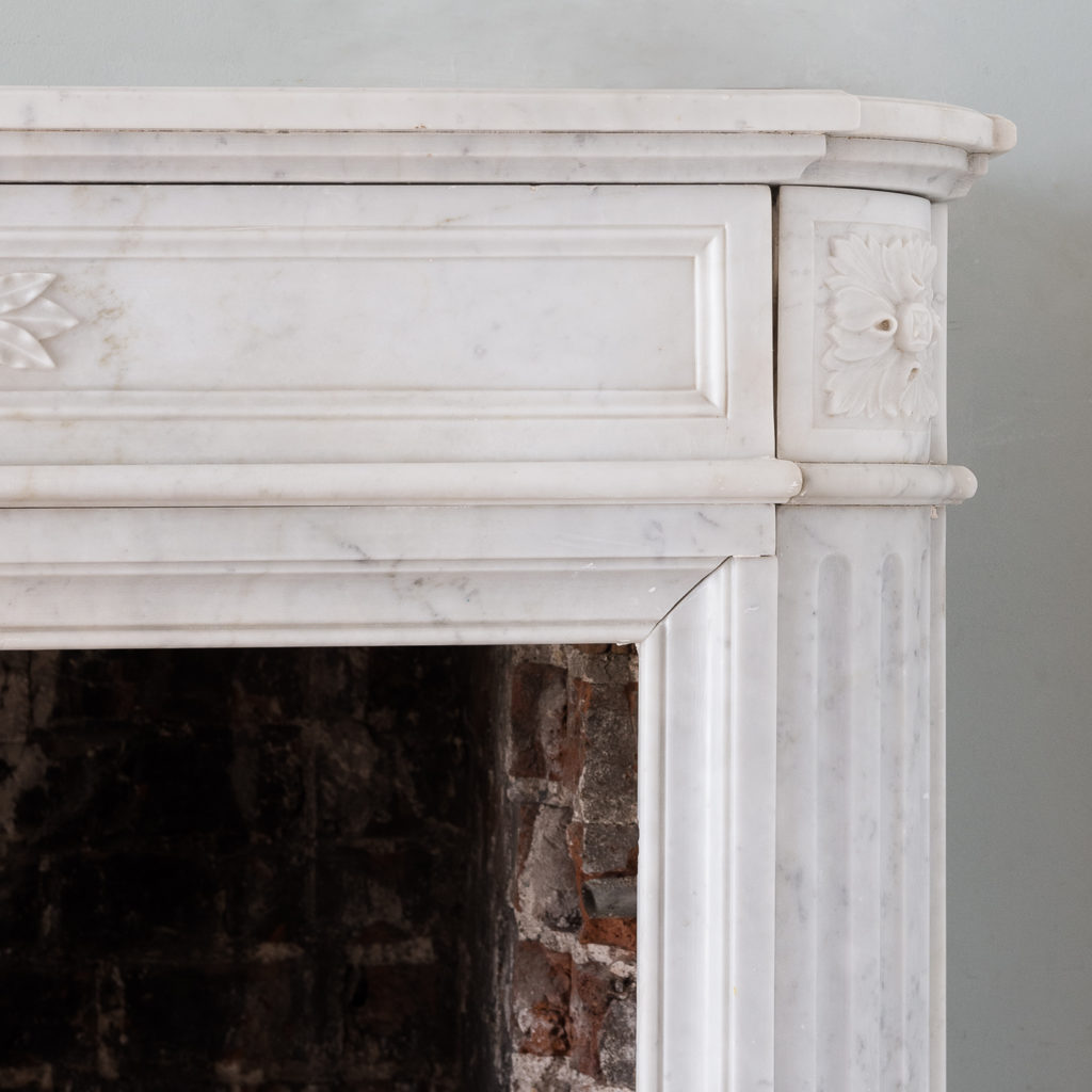 Louis XVI style Carrara marble chimneypiece,-130527