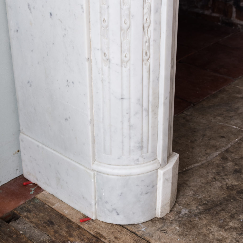 Louis XVI style Carrara marble chimneypiece,-130530