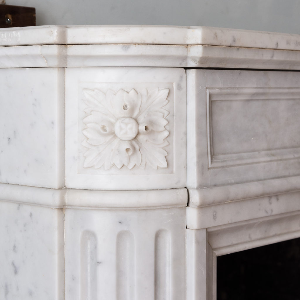 Louis XVI style Carrara marble chimneypiece,-130529