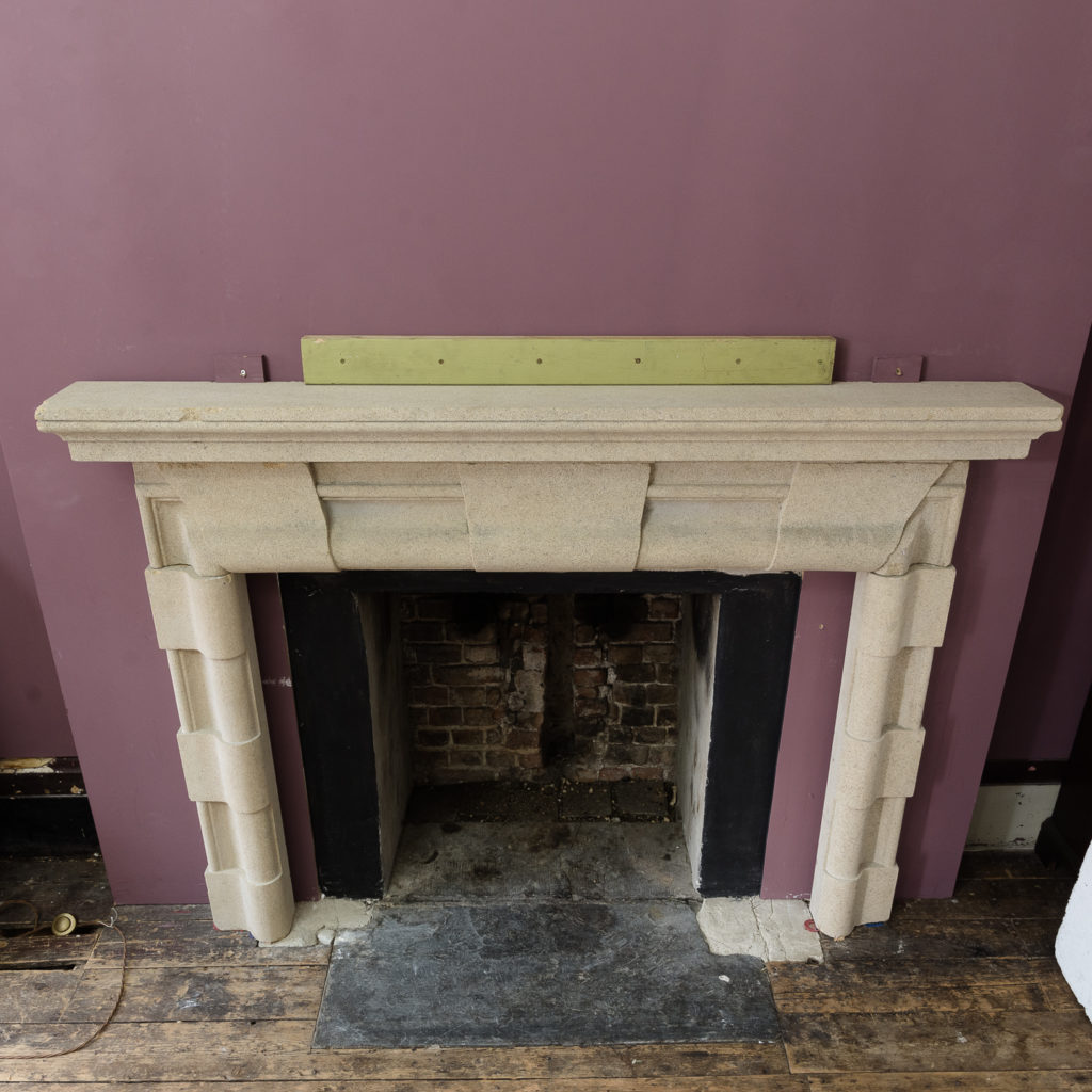 English Baroque style stone chimneypiece,-130477