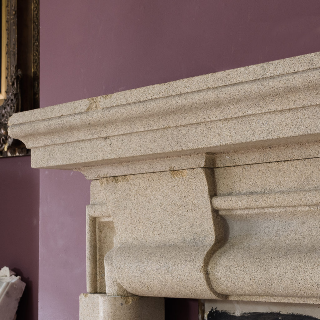 English Baroque style stone chimneypiece,-130473