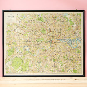 Bacon's large print map of London,-0