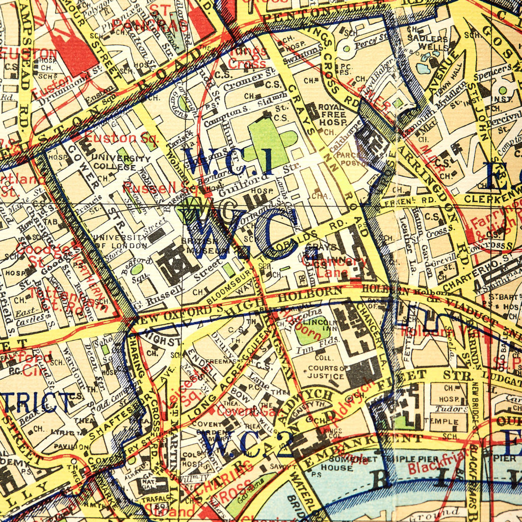 Bacon's large print map of London,-130894