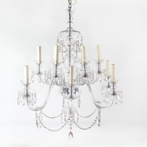 twentieth century cut and moulded glass twelve light chandeliers,