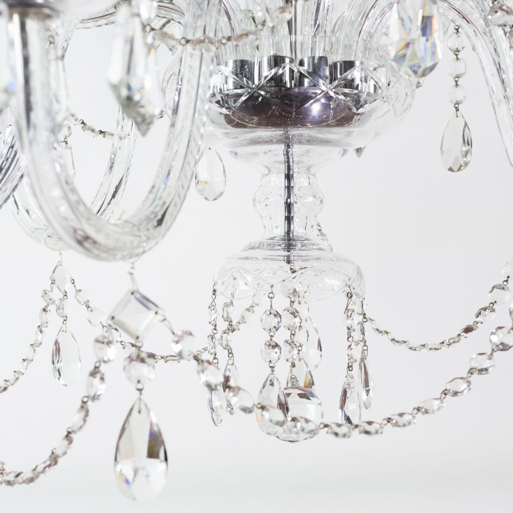 Two twentieth century cut and moulded glass twelve light chandeliers,-131579